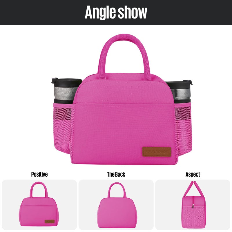 douyadady Lunch Bag Women/Men Lunch Box Women/Men (Rose Red) - Image 5