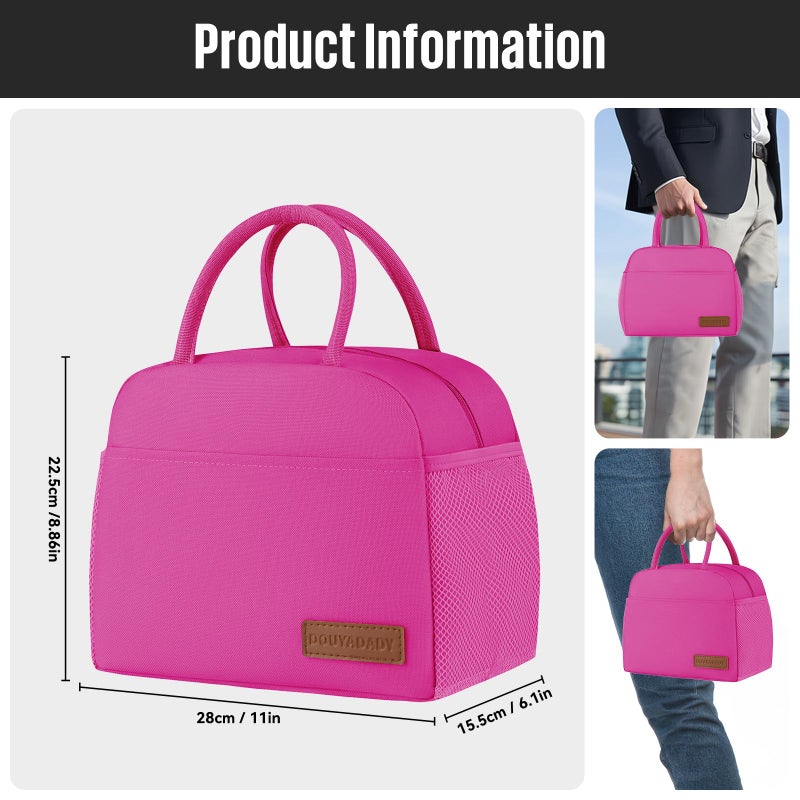 douyadady Lunch Bag Women/Men Lunch Box Women/Men (Rose Red) - Image 2