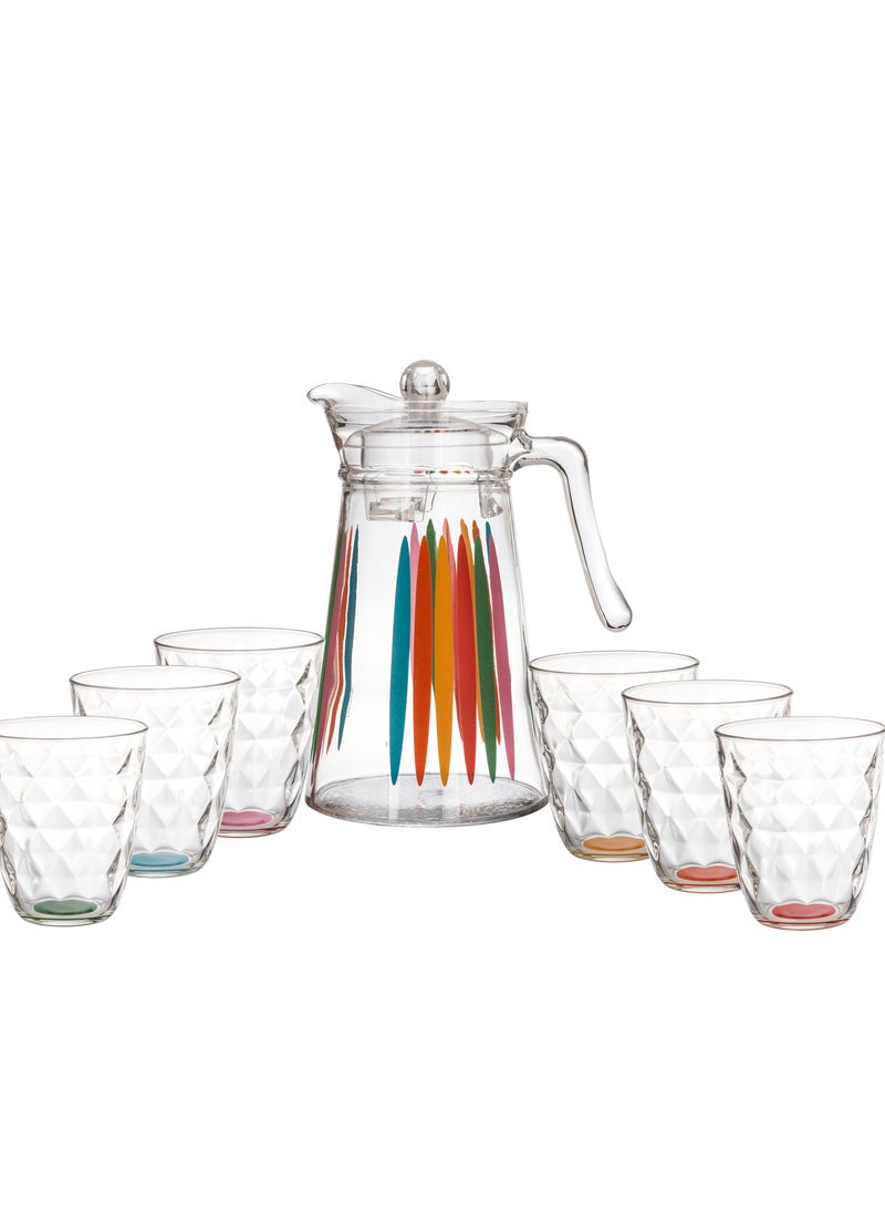 ARCOROC - A Set Of Jars And 6 Glasses With A Multi-Use Plastic Lid - Image 1