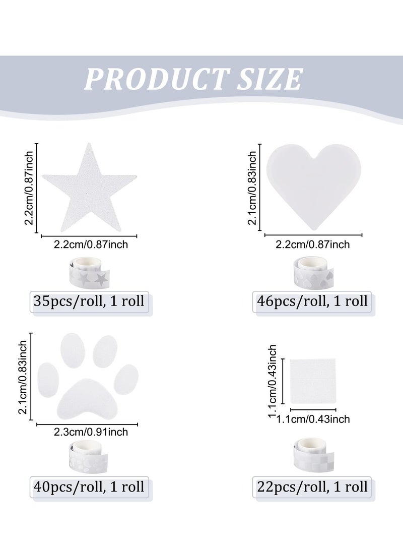 SOLARAE 4 Rolls Down Jacket Repair Patch,Lightweight Patches Non-Adhesive Tape Patch ,Fun Footprint, Heart, Square, and Star Patches for Down Jackets, Jeans, Sleeping Bags, Tents Decoration - Image 5