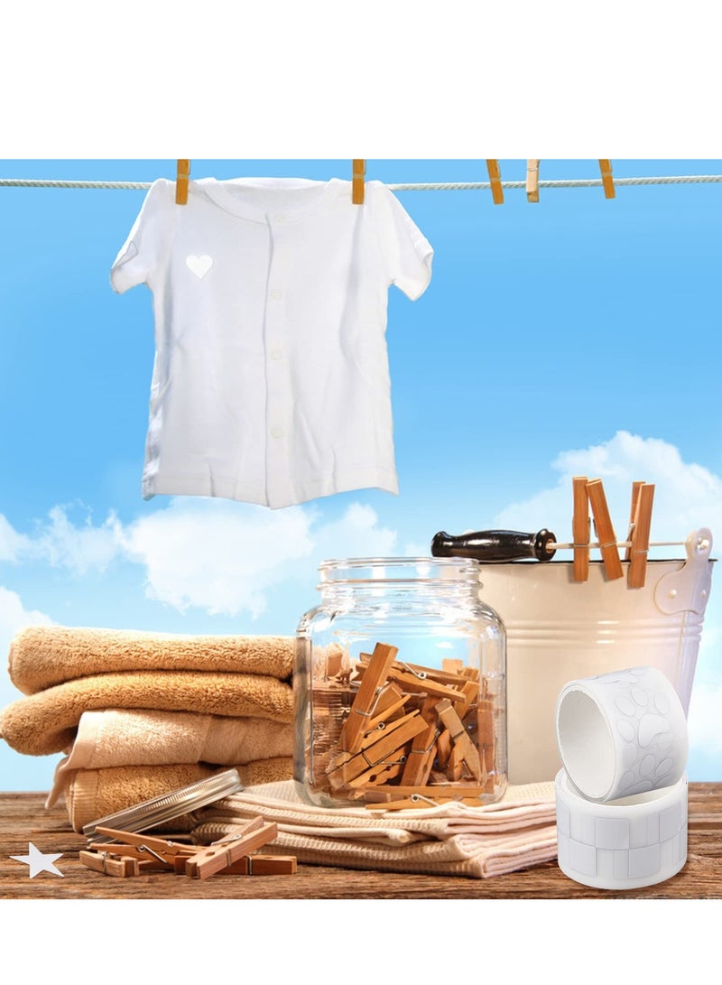 SOLARAE 4 Rolls Down Jacket Repair Patch,Lightweight Patches Non-Adhesive Tape Patch ,Fun Footprint, Heart, Square, and Star Patches for Down Jackets, Jeans, Sleeping Bags, Tents Decoration - Image 3