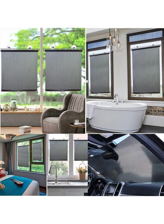 NIBEMINENT Adjustable Blackout Curtains Roller Blind,Portable Heat Insulation Window Curtain Blind，Visor Privacy Window Film Blinds Non-Punching Window Blinds for Home ，Office，Car Etc  - Image 3