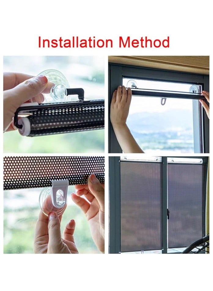 NIBEMINENT Adjustable Blackout Curtains Roller Blind,Portable Heat Insulation Window Curtain Blind，Visor Privacy Window Film Blinds Non-Punching Window Blinds for Home ，Office，Car Etc  - Image 4