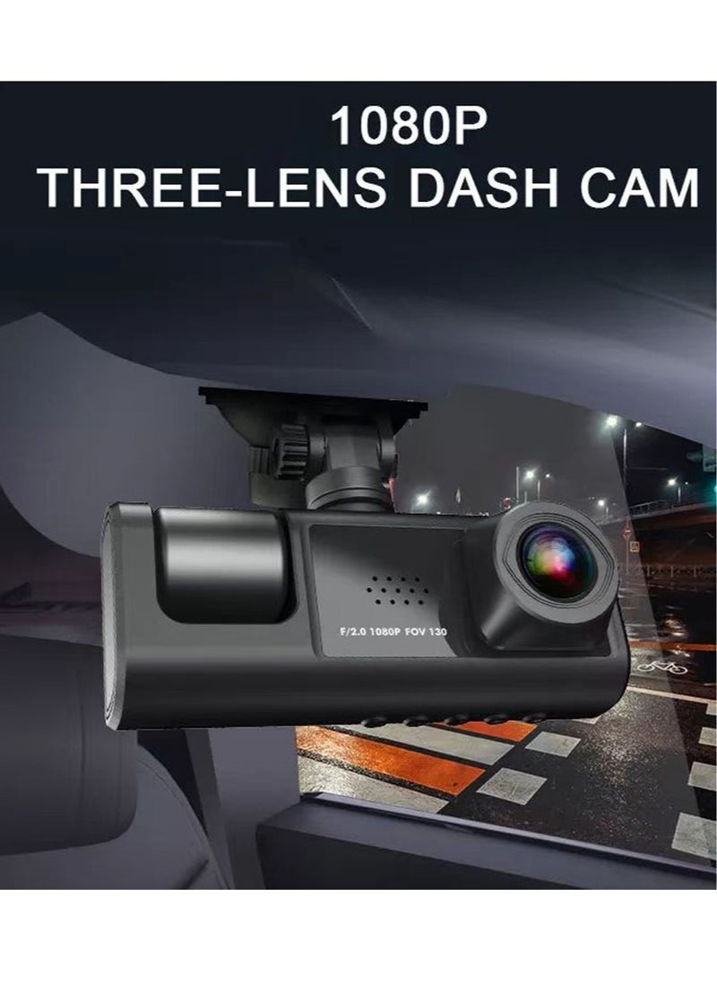 Generic - 1080P DVR Dash Camera Front & Inside & Rear Camera Driving Recorder 2 Inch Screen Dashcam Support Night-Vision - Image 1