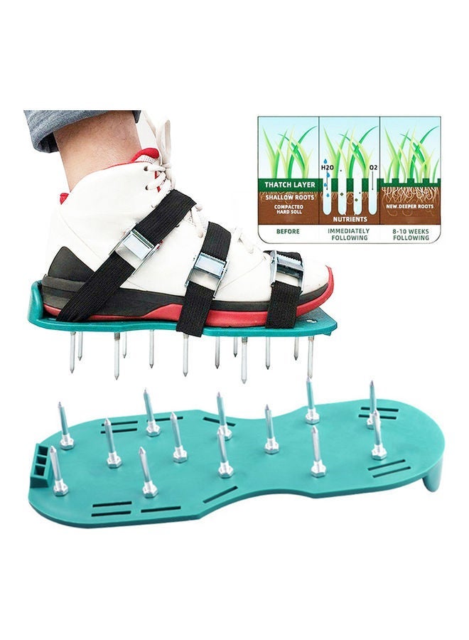 NIBEMINENT Garden Lawn Aerator Shoes Yard Tool Green - Image 2