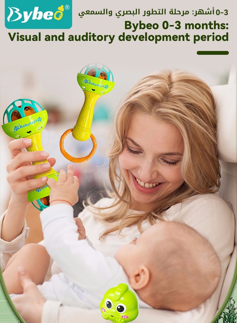 بيبو مجموعة ألعاب خشخيشة للأطفال مكونة من 9 قطع، ألعاب تسنين للأطفال الرضع مع مجموعة طبول موسيقية، ألعاب موسيقية للأطفال، هدايا ألعاب حسية لحديثي الولادة، مجموعة ألعاب تعليمية مبكرة للأولاد والبنات من عمر 0 ​​إلى 36 شهرًا - Image 3