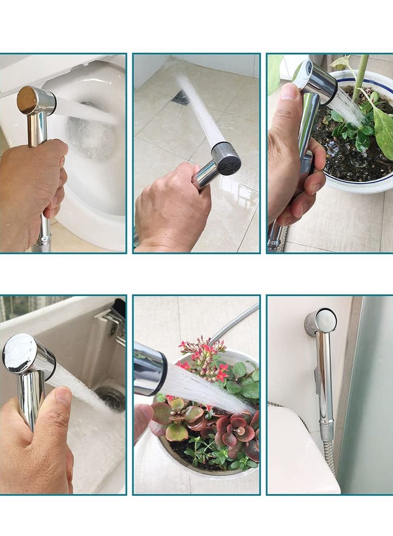 Handheld Sprayer Portable Bathroom Shower Head Replacement Kit for Flush Spray Cleaning of Toilet/Faucet/Cloth/Car/Pet Universal 1/2 Connection Hose Fitting  - Image 2
