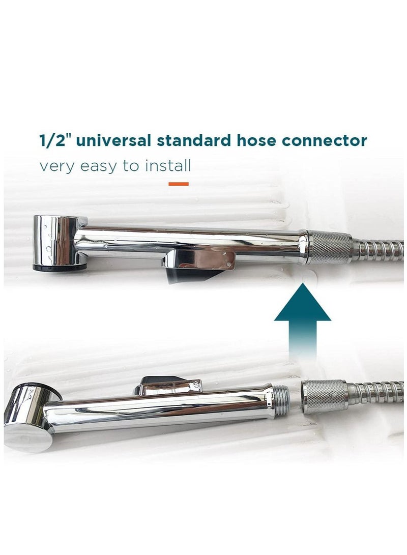 Handheld Sprayer Portable Bathroom Shower Head Replacement Kit for Flush Spray Cleaning of Toilet/Faucet/Cloth/Car/Pet Universal 1/2 Connection Hose Fitting  - Image 4
