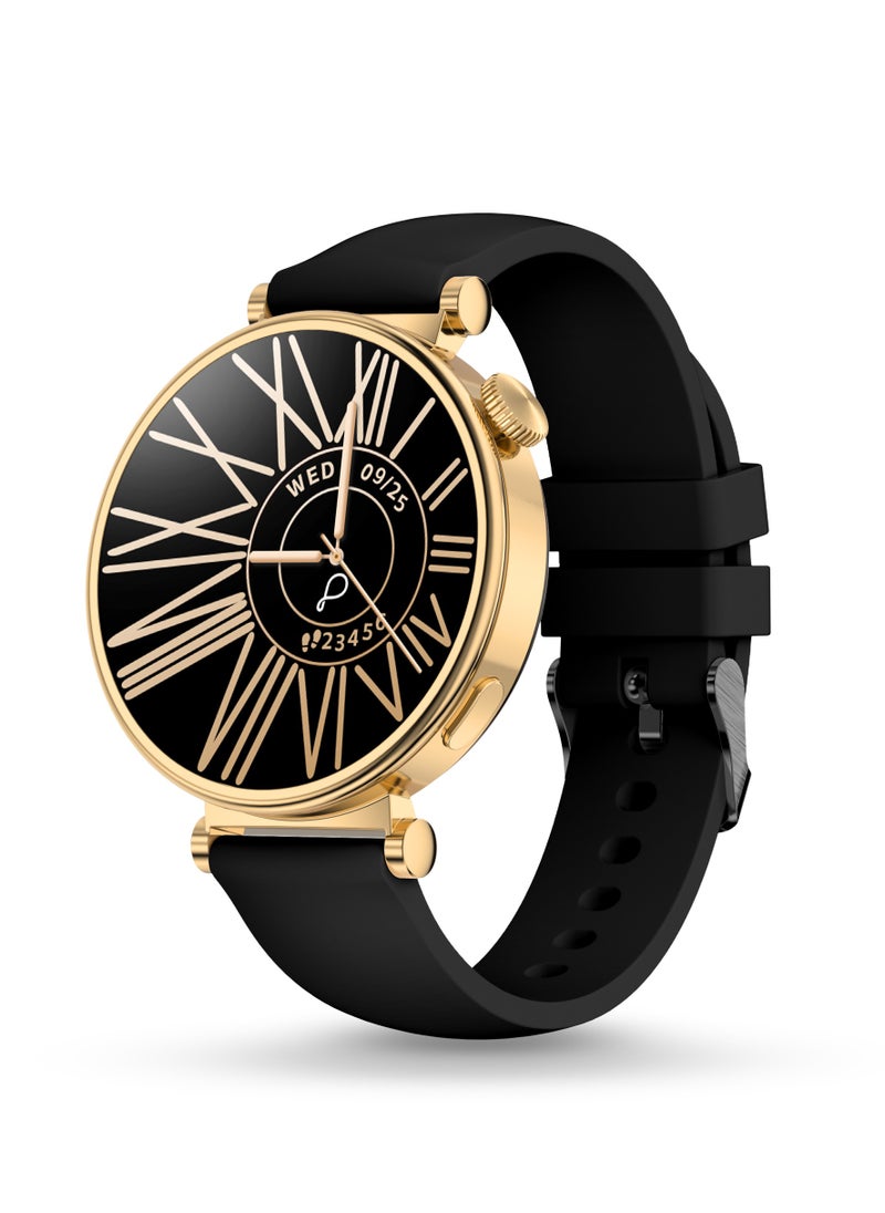 Pebble Vama Smart Watch for Women, 1.32" AMOLED Display, Bluetooth Calling, Always-On Display, Health Monitoring, Multiple Sports Modes, AI Voice Assistant, DIY Watch Faces, Jet Black  - Image 1