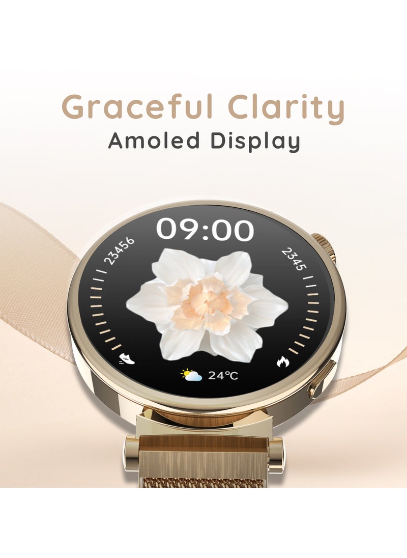 Pebble Vama Smart Watch for Women, 1.32" AMOLED Display, Bluetooth Calling, Always-On Display, Health Monitoring, Multiple Sports Modes, AI Voice Assistant, DIY Watch Faces, Jet Black  - Image 3