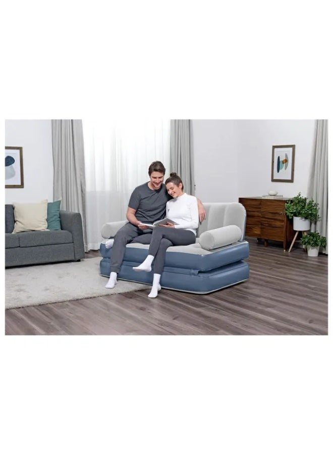 Bestway 3-in-1 Inflatable Sofa with Built-in Electric Pump – Converts into a Double Inflatable Bed – Comfortable Velvet Surface Inflatable Sofa for Home, Camping, and Travel – Dimensions: 188 x 152 x 64 cm – Model 75079 - Image 4