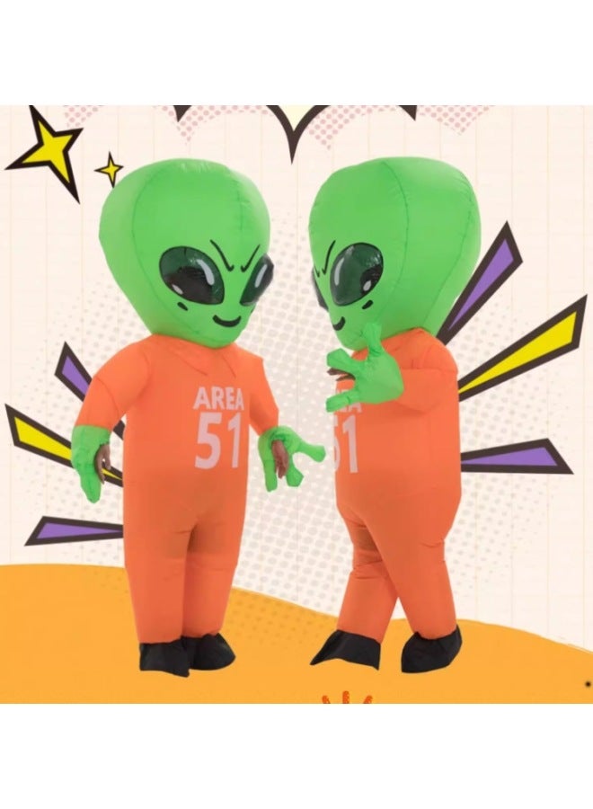 Adult Funny Costume Performance Funny Cartoon Doll Dress Up Props Area 51 Alien Inflatable Year Gift-Color:Space Uniform—adult  - Image 2
