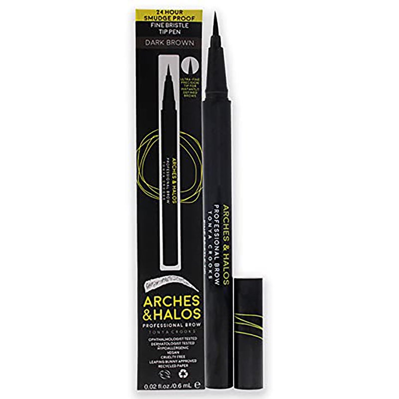 Arches & Halos Arches and Halos Fine Bristle Tip Pen - Eyebrow Pencils for Women - Vegan Brow Pencil - Smudge-Proof, Buildable Formula - Dark Brown - 0.02 oz - Image 2