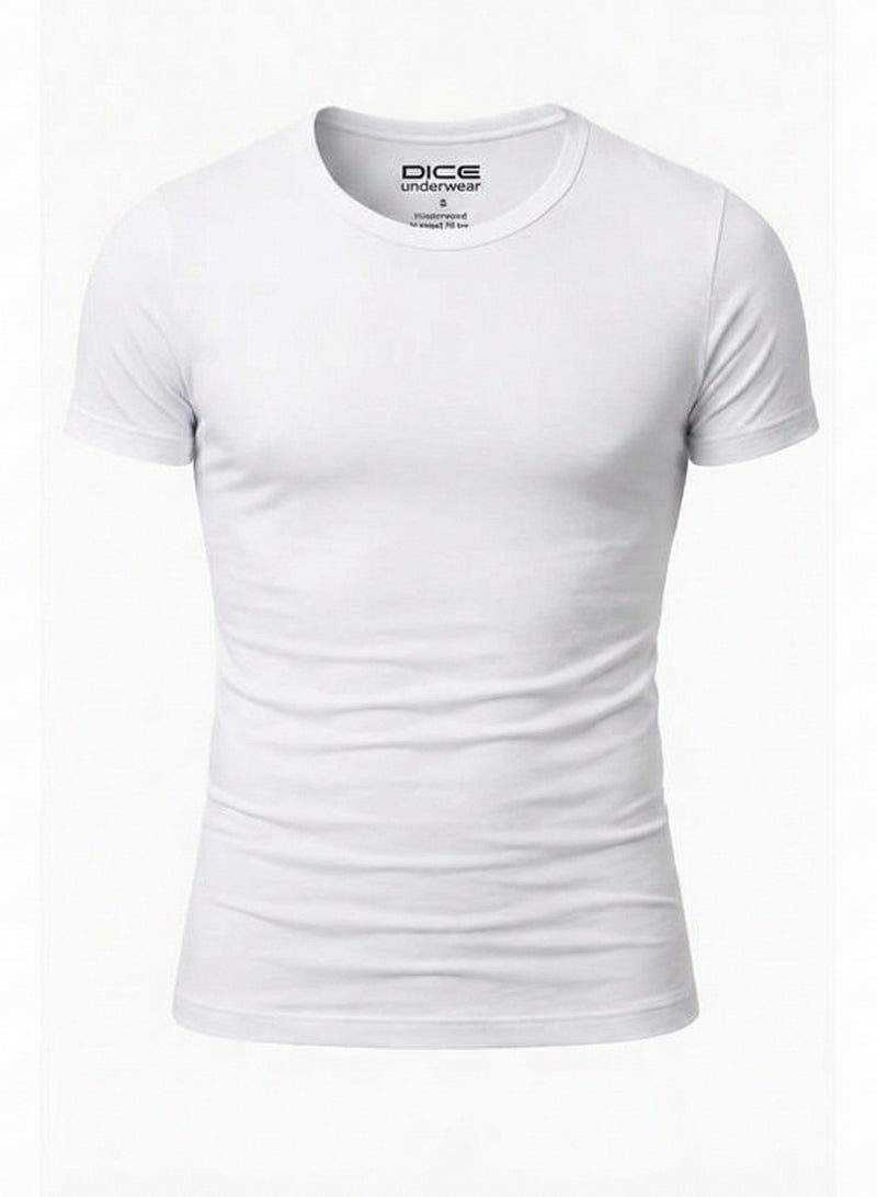 دايس اندر شيرت رجالي أساسي برقبة دائرية، بقصة ضيقة، وأكمام قصيرة، مصنوع من القطن والليكرا - Image 4