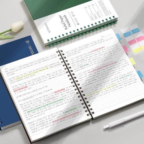 EMSHOI B5 Spiral Notebook College Ruled Lined Journal Large 748 X 1015 300 Pages150 Sheets 100gsm Thick Paper Waterproof Hardcover for Office School Women Men Work Writing Notes Blue - Image 3