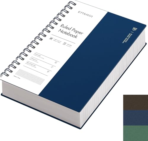 EMSHOI B5 Spiral Notebook College Ruled Lined Journal Large 748 X 1015 300 Pages150 Sheets 100gsm Thick Paper Waterproof Hardcover for Office School Women Men Work Writing Notes Blue - Image 1