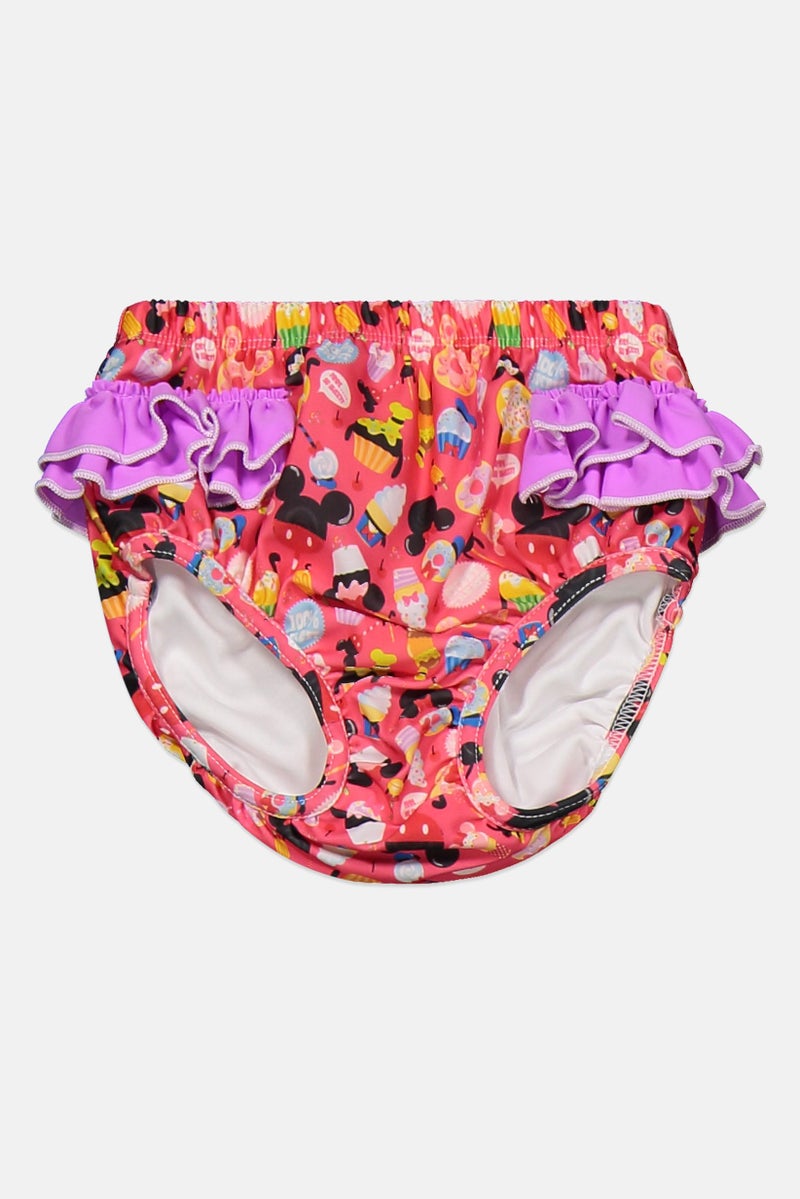 Disney Toddlers Girl Allover Print Swimwear Panty, Red Combo  - Image 1