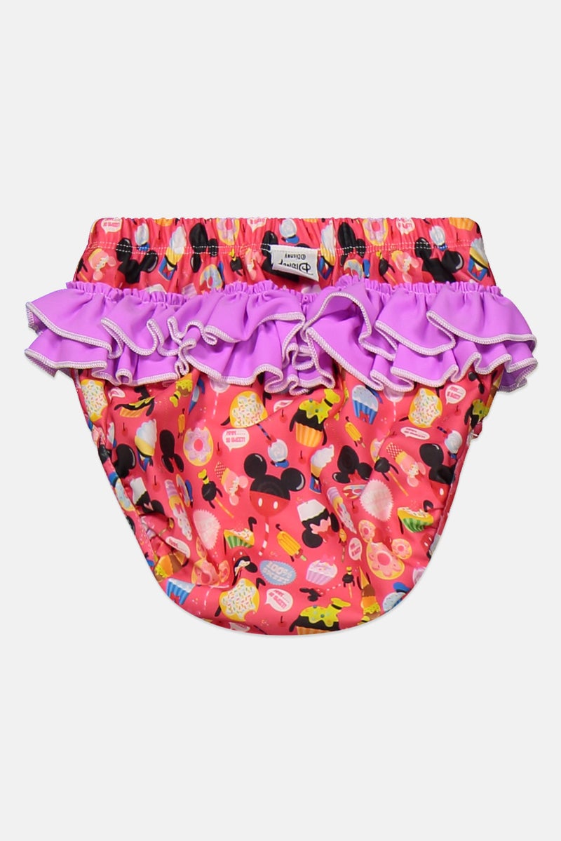 Disney Toddlers Girl Allover Print Swimwear Panty, Red Combo  - Image 2
