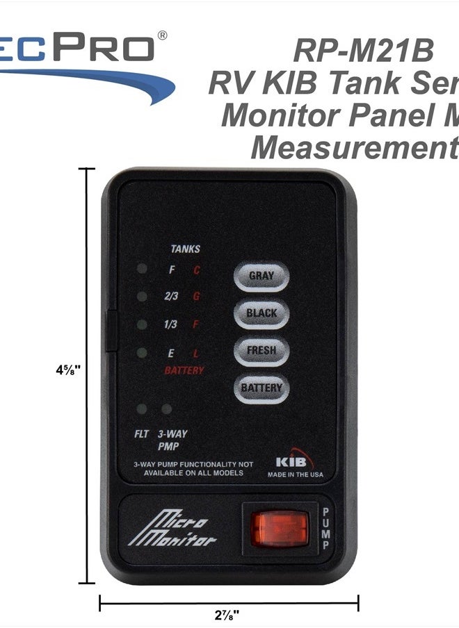 RecPro RV Tank Sensor Monitor Panel M21 | KIB Replacement | Panel Only | Level Sensor | Fresh Water or Holding Tank Level Sensor (Black)  - Image 5