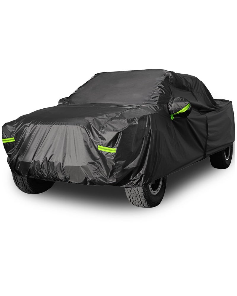 Morhept Pickup Truck Cover Waterproof All Weather, Outdoor Indoor Truck Protection Cover for Ford f150 / Chevy Silverado/Dodge Ram 1500, Truck Tarp Cover Black(Length 230 to 242 inch) - Image 1