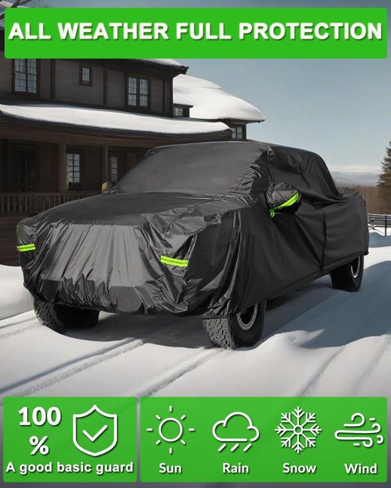 Morhept Pickup Truck Cover Waterproof All Weather, Outdoor Indoor Truck Protection Cover for Ford f150 / Chevy Silverado/Dodge Ram 1500, Truck Tarp Cover Black(Length 230 to 242 inch) - Image 3