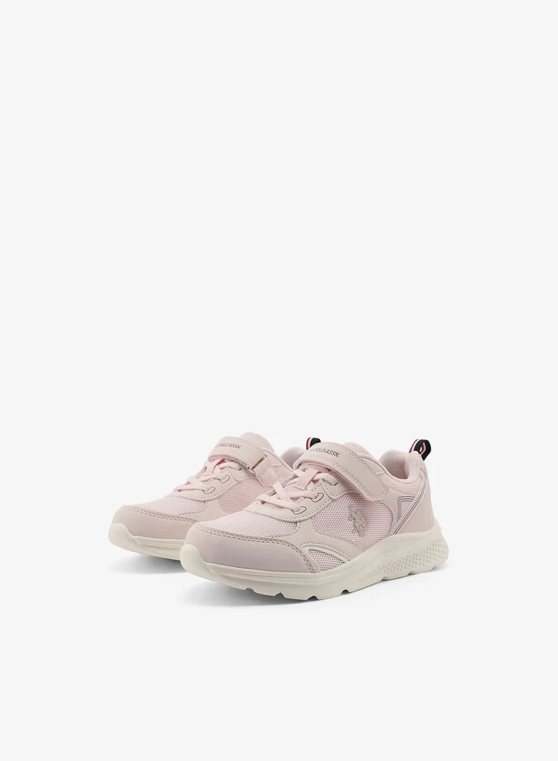 U.S. Polo Assn. Powder Kids Pink Low-Top Casual Sneakers with Velcro Strap - Sleek Everyday Style and Comfort for Effortless Wear for Kids | Best Price UAE