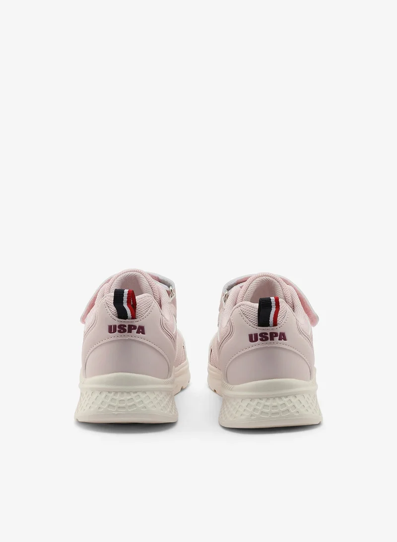 U.S. Polo Assn. Powder Kids Pink Low-Top Casual Sneakers with Velcro Strap - Sleek Everyday Style and Comfort for Effortless Wear for Kids | Best Price UAE