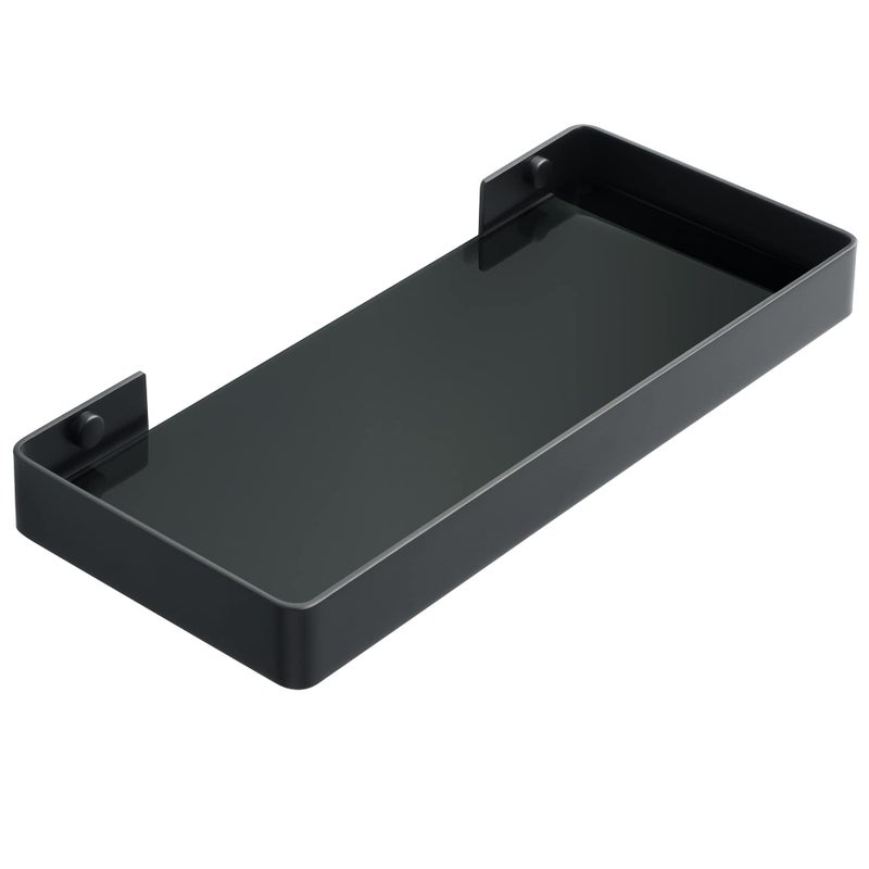 Alise Glass Bathroom ShelfBlack 118 Inch Rectangular Floating Shelves for Bathroom Showers Vanities KitchensSUS304 Stainless Steel Glass Shelf for Toilet Room Decoration