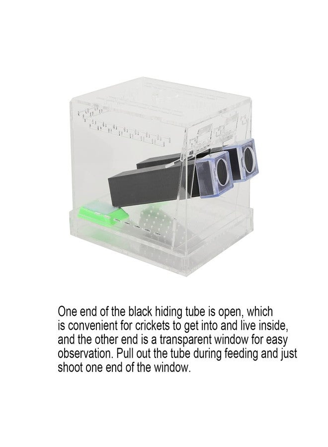 Shanrya Acrylic Cricket Keeper, Ventilated Cricket Cage Removable Lid Cricket Enclosure with Feces Layer & Tubes for Observation of Small Pets Breeding (L) - Image 2