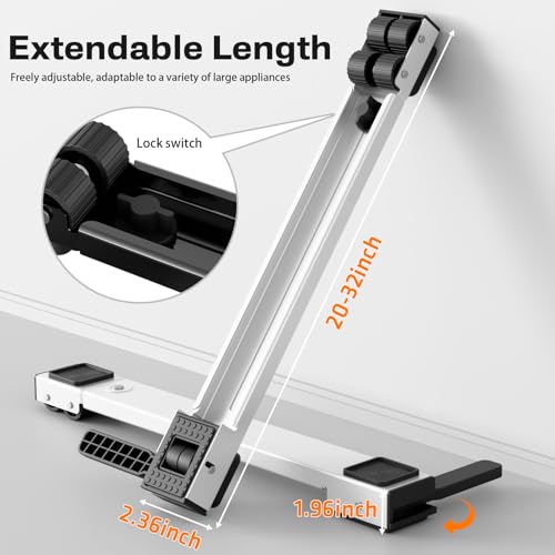 KVRG Appliance Rollers Heavy DutyNewest Extendable Appliance SlidersLiftable Washing Machine BaseEasily Move Washer and Dryer MachinesRefrigeratorsFurnitureWhite - Image 3