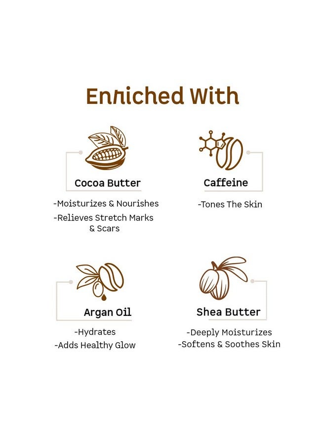 إم كافيين زبدة الجسم للبشرة الجافة لكل من النساء والرجال، مرطب زبدة الشيا مع كريم الجسم بزبدة الكاكاو والكافيين لترطيب يدوم 72 ساعة، غير لزج لجميع أنواع البشرة (100 جم) - Image 4