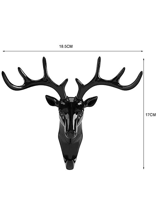 RASTVI RASTVI Deer Head Self Adhesive Wall Door Hook Hanger Animal Shaped Hook Keys Sticky Holder Decorative Pack of 1 White  - Image 5