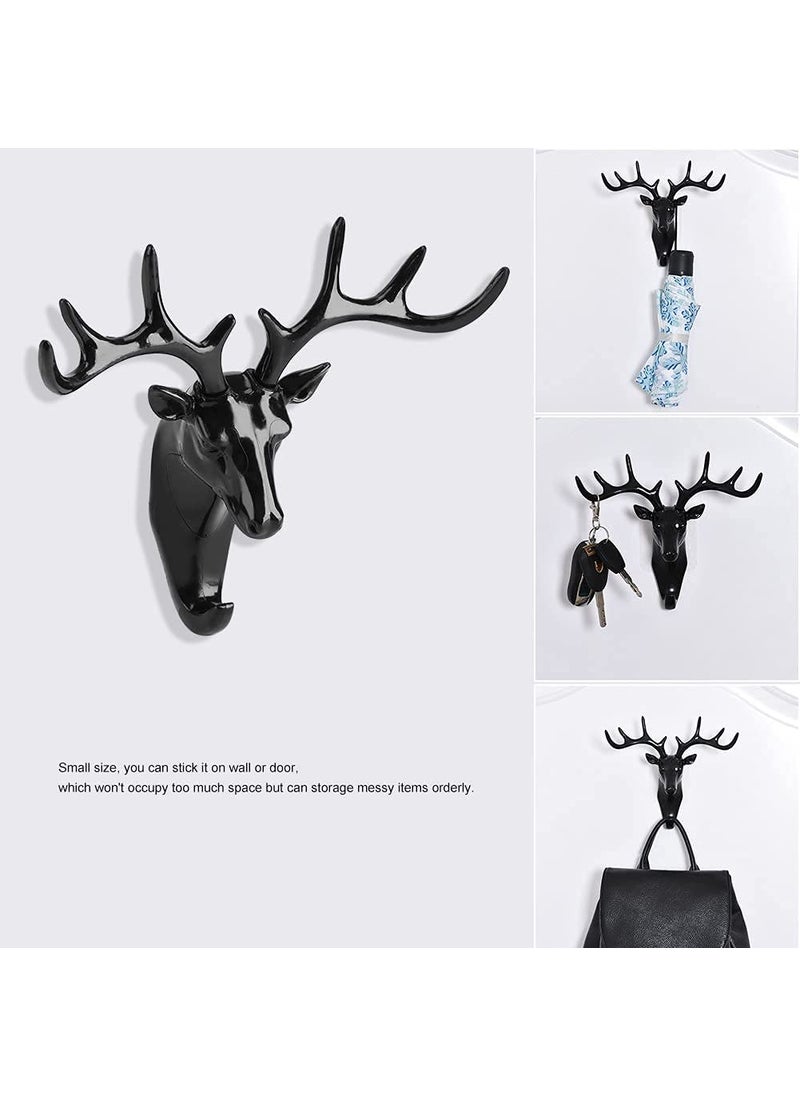 RASTVI RASTVI Deer Head Self Adhesive Wall Door Hook Hanger Animal Shaped Hook Keys Sticky Holder Decorative Pack of 1 White  - Image 4