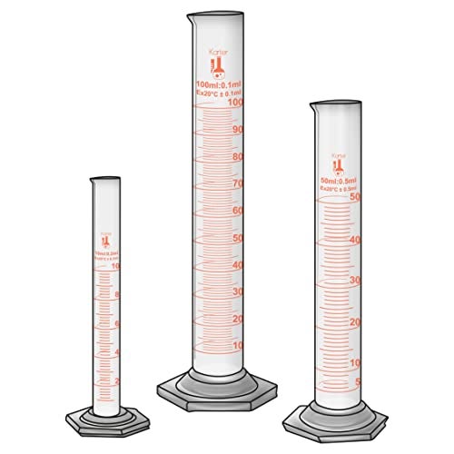 Karter Scientific 213C2 Karter Scientific Glass Graduated Cylinder 3 Piece Set 10, 50 & 100ml - Image 1