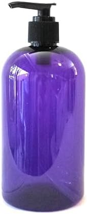 16 oz Purple Boston Plastic Bottles -with Pump Cap BPA Free - Shampoo, Lotion, Liquid Soap, Air Fresheners, Hand Cleaner, Massage Oils (3 Pack)
