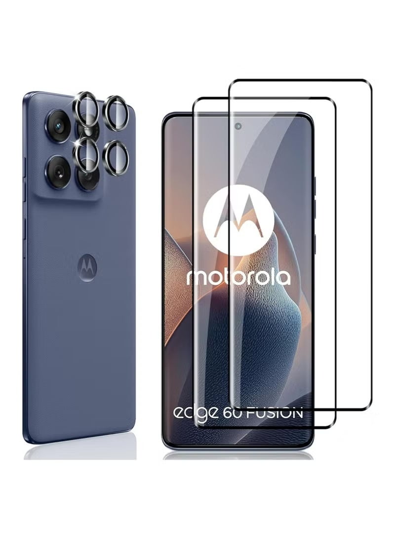 SNBFA ClearMotorola Moto Edge 60 Fusion Screen Protector,1 Pieces Screen Protector Film with 4 Pieces Rear Camera Protector,9H Hardness Film Lens Ultra HD Tempered Glass - Image 1