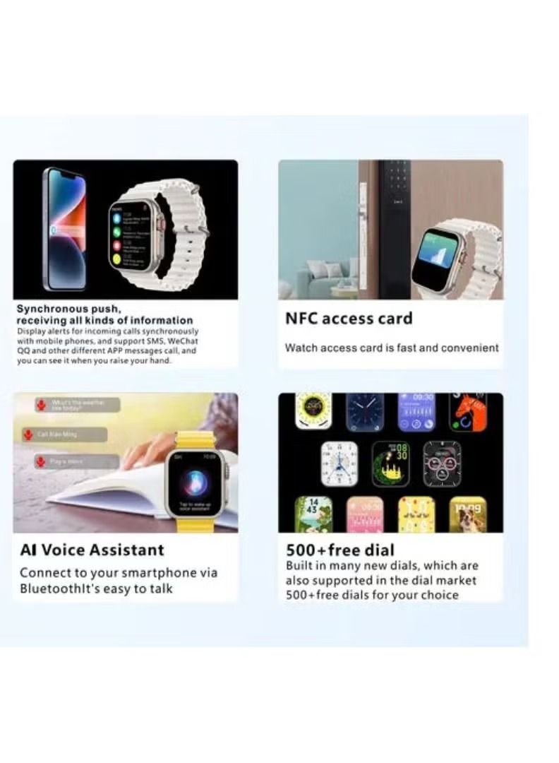 Blulory smart watch glifo 8 light ultra 2.1 inch HD Display Bluetooth Call - Image 2