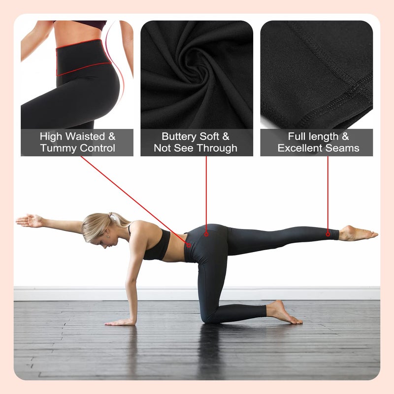Hi Clasmix High Waisted Leggings for Women - Tummy Control Yoga Pants for Workout Running Athletic Women's Leggings - Image 5