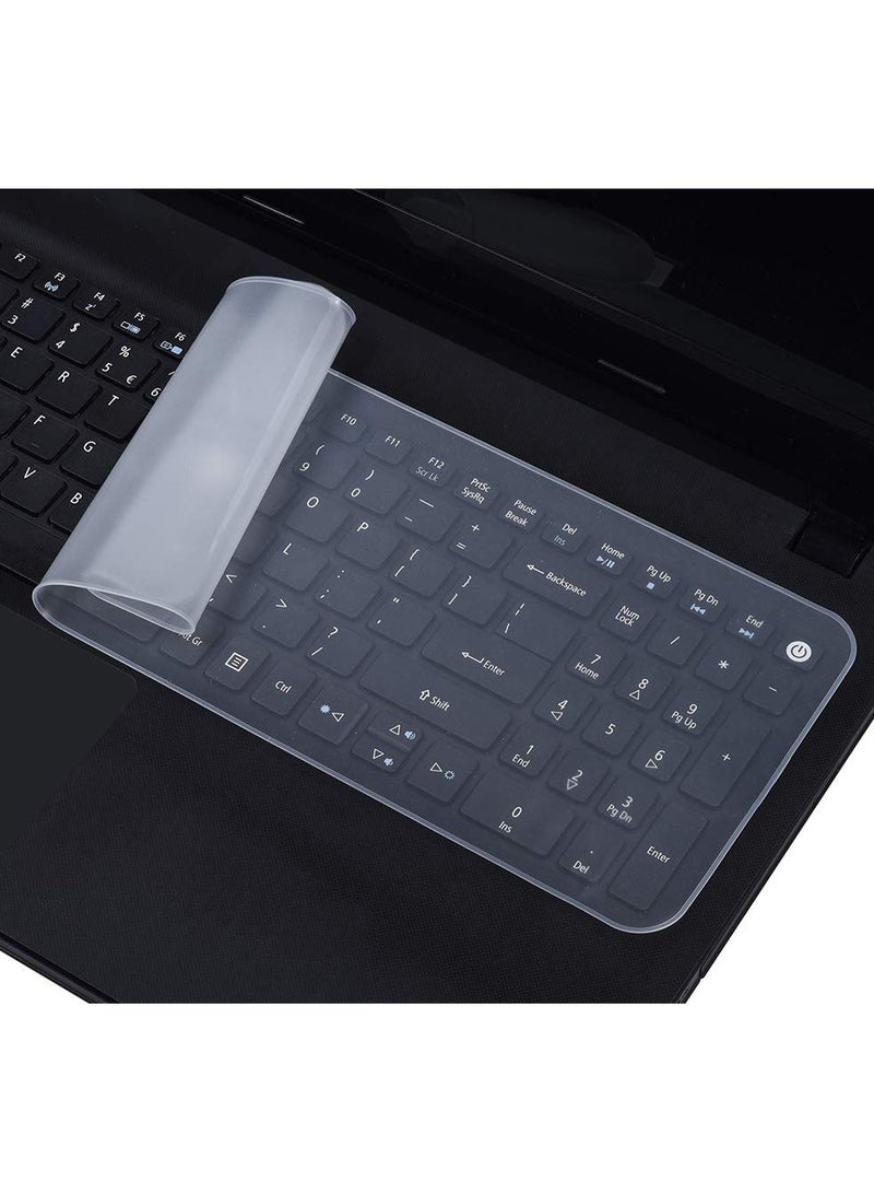 erorex Universal Keyboard Cover for 15.6"-17.3" Laptop Notebook with Numeric Keypad Keyboard Ultra Thin Silicone Waterproof Keyboard Protective Skin, Clear (Width 14" x Height 5.1") - Image 1