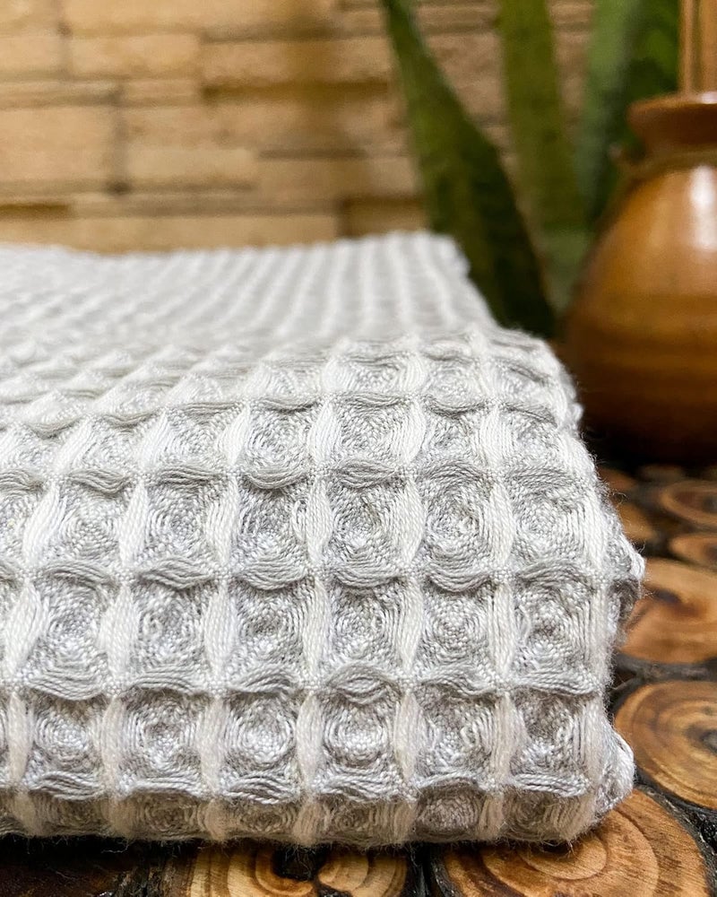 HAMELIN The Ezra Waffle Hand Towel Pure Cotton Lightweight Anti Microbial Water Absorbent Softer Touch Quick Drying Towels Durable Long Lasting Pewter Grey 70 cm x 43 cm Pack of 1 - Image 4