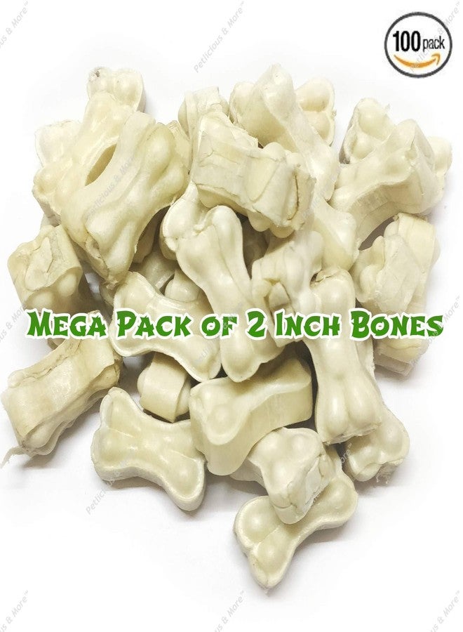 Petlicious & More Rawhide Bone 2 Inch Pressed Bone for Puppy & Small Dogs (Pack of 100) - Image 5