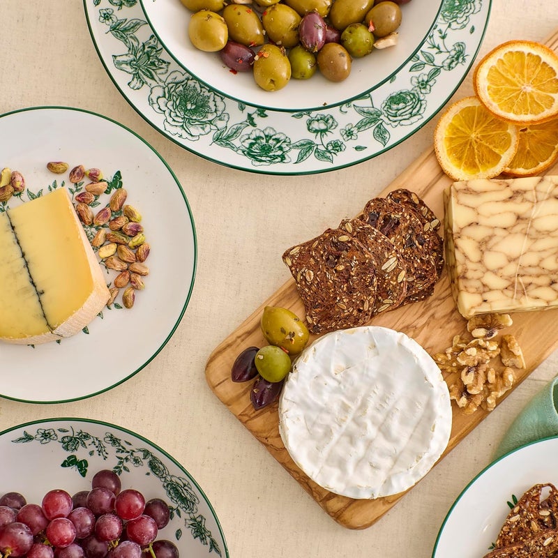 Stone Lain Esme 16Piece Dinnerware Set Porcelain Plates and Bowls Set Dish Set for 4 Cereal and Pasta Bowls Microwave and Dishwasher Safe Green - Image 2