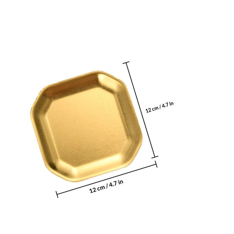 2Pcs 12cm Octagonal Stainless Steel Appetizer Plates Korean Style Pickle Dishes - Image 3