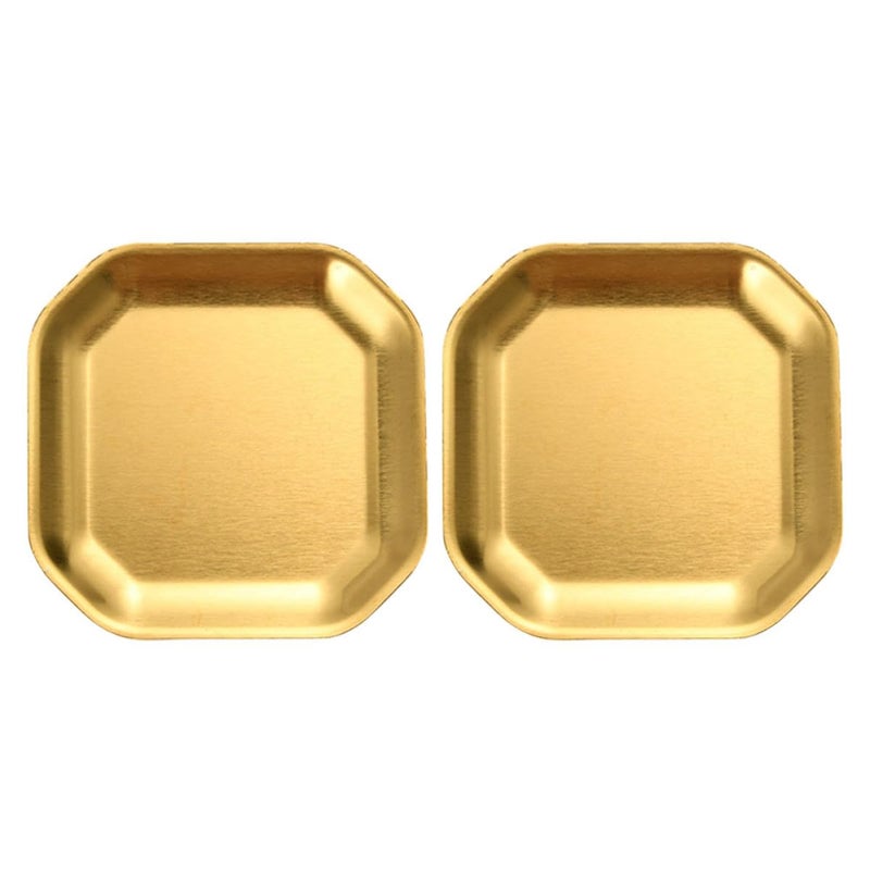 2Pcs 12cm Octagonal Stainless Steel Appetizer Plates Korean Style Pickle Dishes - Image 2