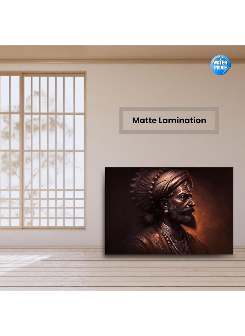 Adhvait Trading Desk - Adhvait Trading Desk Chhatrapati Shivaji Maharaj Wall Art Hard MDF Based Matte Lamination Print Multicolor 24x16 Inches Thikness 75mm - Image 1