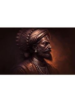 Adhvait Trading Desk Chhatrapati Shivaji Maharaj Wall Art Hard MDF Based Matte Lamination Print Multicolor 24x16 Inches Thikness 75mm