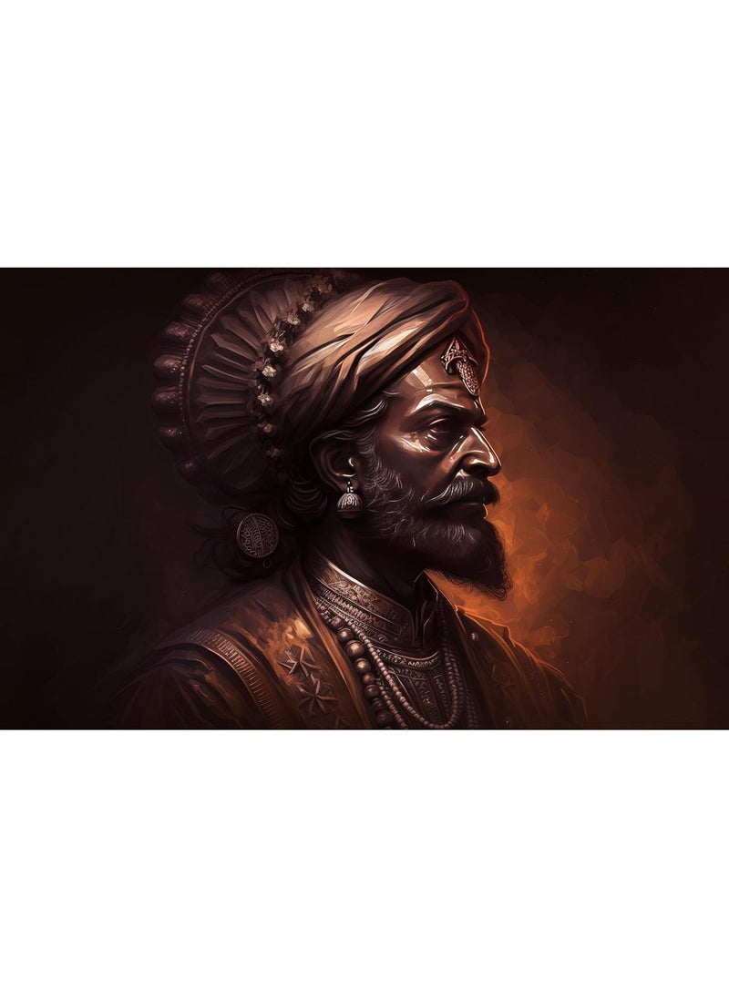 Adhvait Trading Desk - Adhvait Trading Desk Chhatrapati Shivaji Maharaj Wall Art Hard MDF Based Matte Lamination Print Multicolor 24x16 Inches Thikness 75mm - Image 1