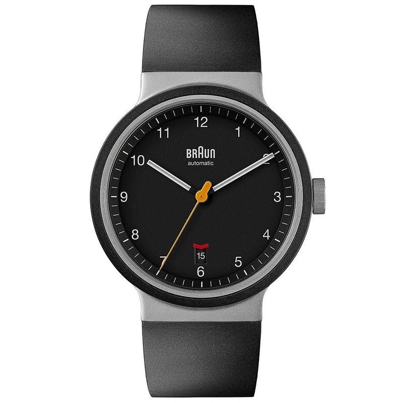 Braun Mens 40mm Automatic Watch with Black Rubber Strap BN0278 Black Strap - Image 2