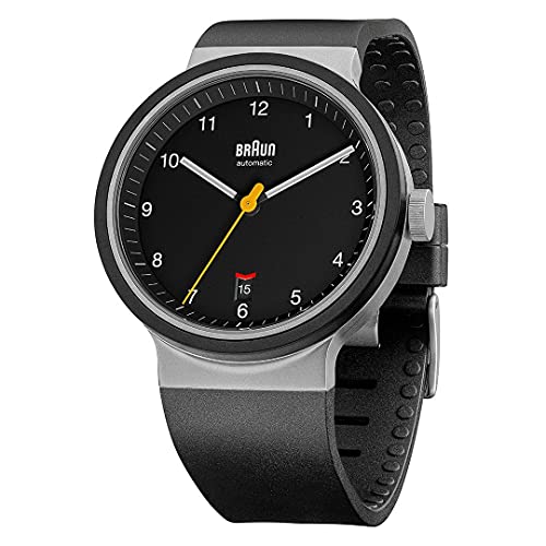 Braun Mens 40mm Automatic Watch with Black Rubber Strap BN0278 Black Strap - Image 3