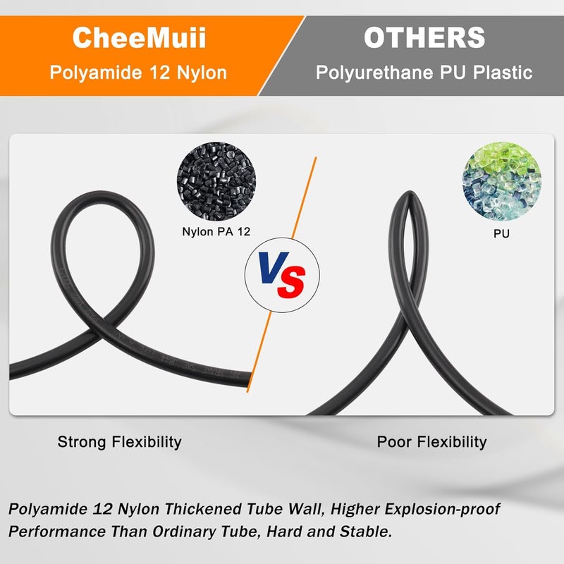 CheeMuii 100 FT 1/4 DOT Air Line PA12 Nylon Hose for Air Brake Systems - Image 4